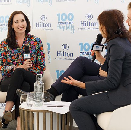 Katie sits on a panel as EVP and Global Head of Corporate Affairs at Hilton Hotels.